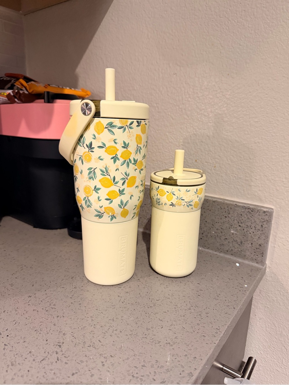 Lemoncello Pattern Insulated Tumbler Set